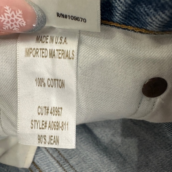 $198 Agolde Blue 90's High Rise Loose Fit Jean In Affair Size 27 - Picture 8 of 10